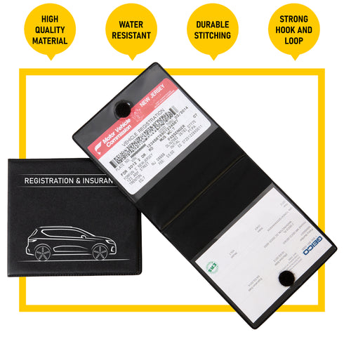 CANOPUS Car Registration and Insurance Holder, Car Document Holder, Vehicle Registration and Insurance Card Holder, Wallet for Auto, Trailer, Motorcycle, Truck, Vehicle Paperwork Organizer (2 Pack)